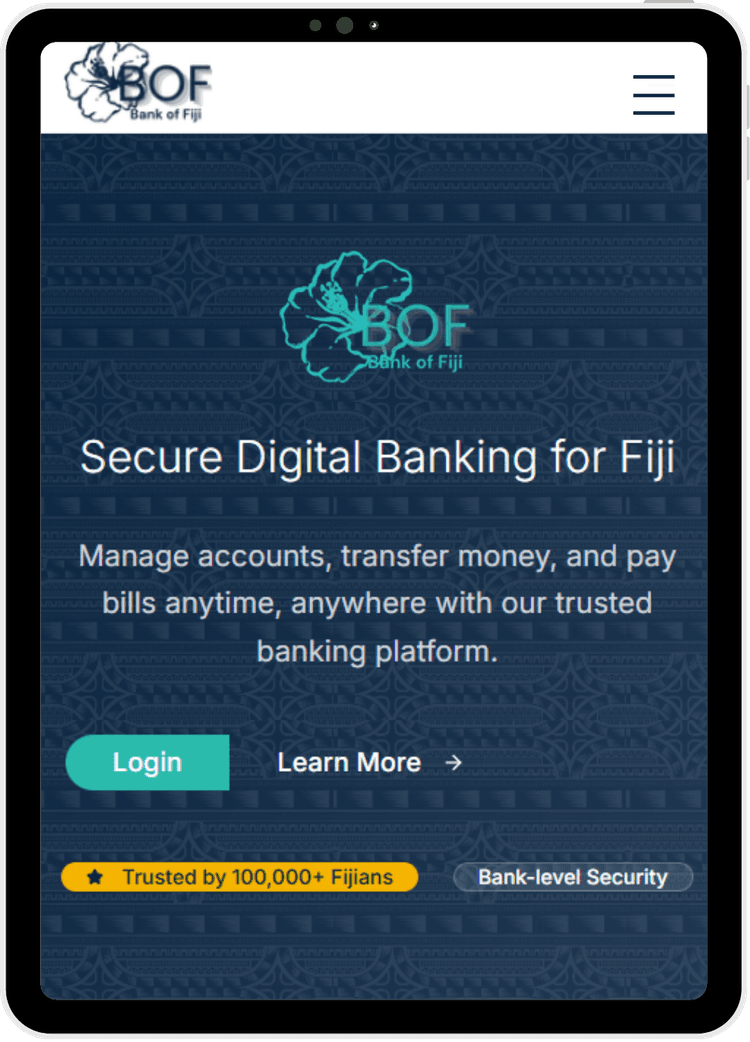 Mobile banking app preview